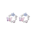 Suitable for spring and summer ~ butterfly flower earrings classy sense of accessible luxuryeleganteasiest for match earrings unique exquisite beautiful earrings