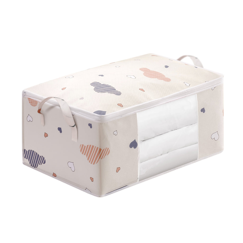 Quilt storage bag Waterproof and moisture-proof printing Large capacity transparent window Clothes finishing quilt quilt storage bag