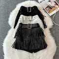 European and american cross-border new arrival:  fashion rhinestone tassel shorts - sexy women's european & american style