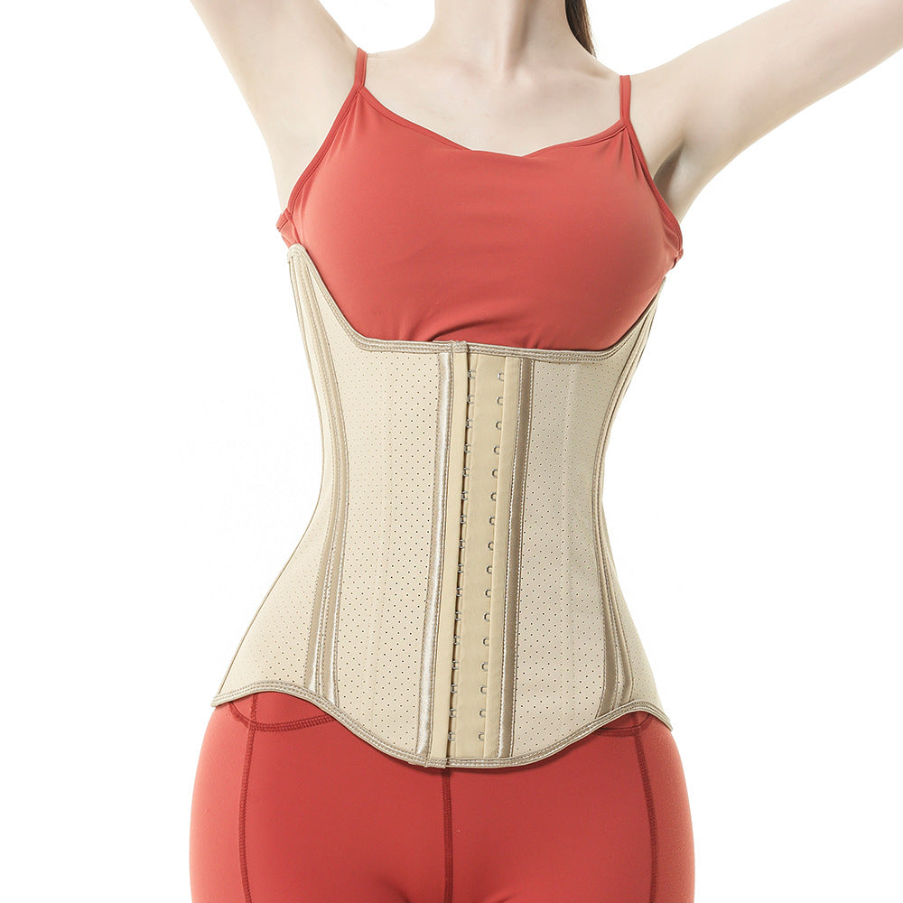 19-bone long latex plastic waistband sports waist support fitness latex waistband abdominal belt female shaping body shapewear