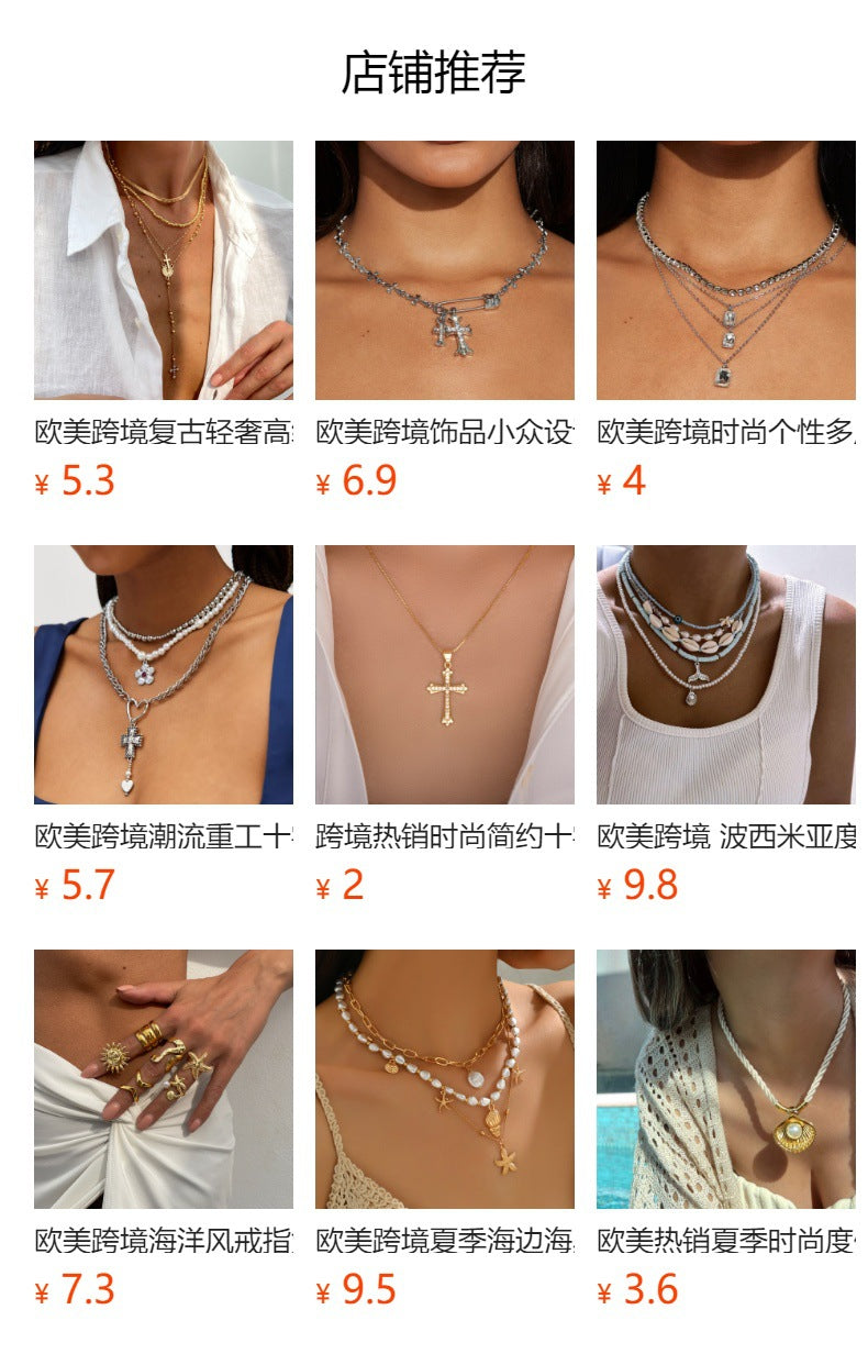 Wholesale solitaire necklace - european & american cross-border high-end jewelry - women's fashion gold-plated devil's eye punk style choker