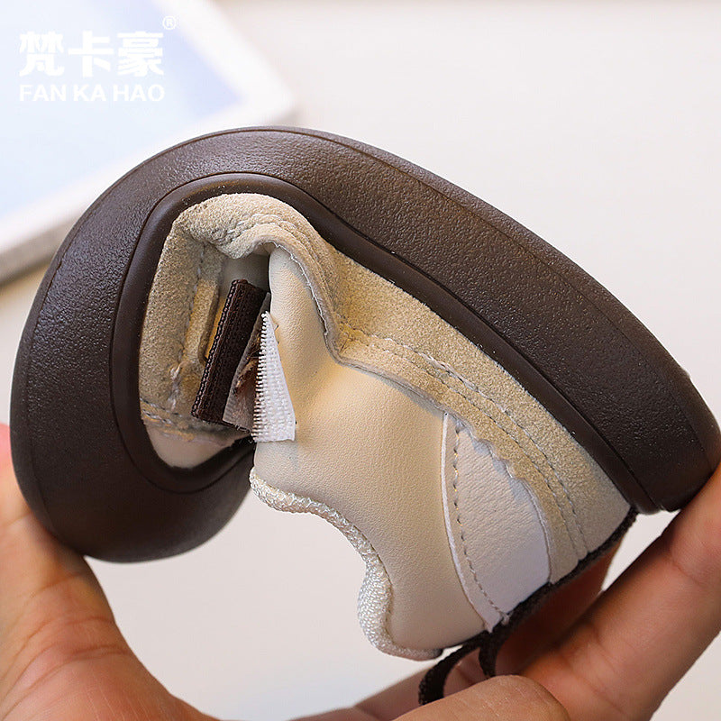 Vancahao kids' anti-kick casual shoes -  autumn new korean style boys' fashion sneakers - soft sole first walking shoes