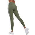 New striped cropped leggings - high waist, slimming, athletic barbie pants - peach lift, running, fitness, yoga pants for women