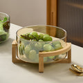Glass fruit bowl salad bowl with stand - ideal for hotel reception, ktv buffets, home use, welcome snacks, candy storage, and fruit serving