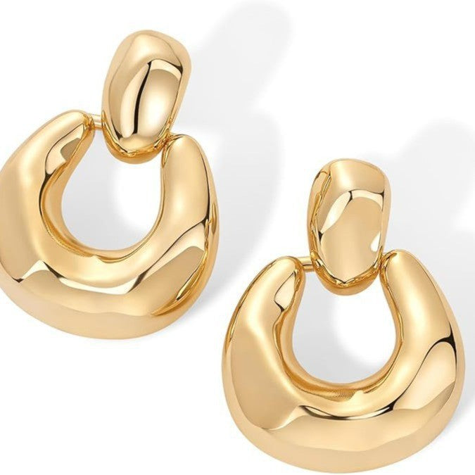 Amazon hot-selling glossy geometric earrings & dangles - cross-border creative minimalist metal trapezoid earrings - direct from the manufacturer