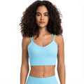 New spr ribbed fixed one-piece cup sports bra - sexy back, short style activewear for women (model dw366)