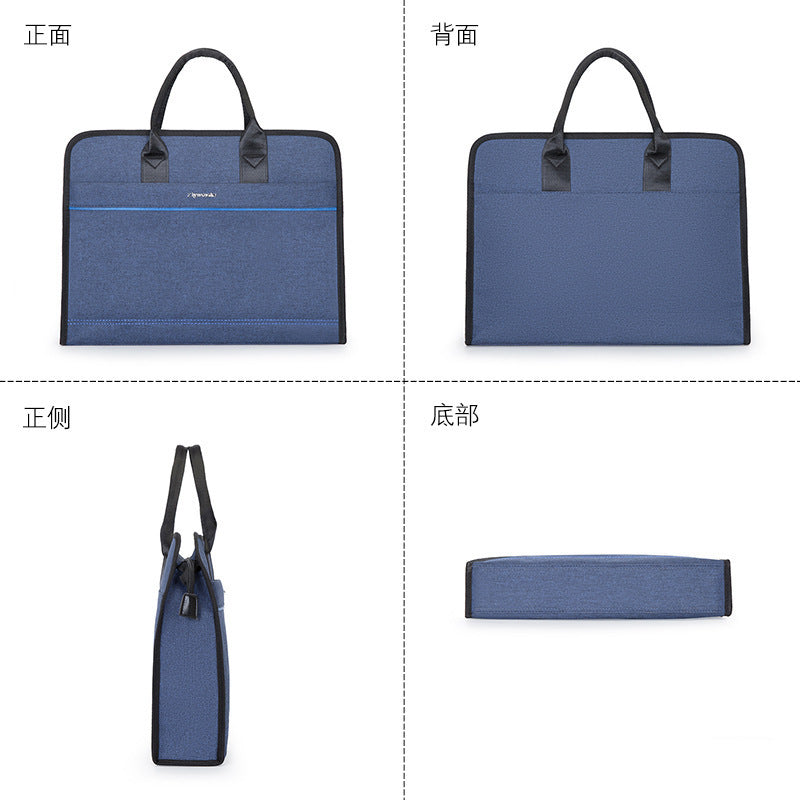 Self-Youxin Men's Briefcase Business Tote Bag Document Bag with Water Cup Thickened Conference Bag Briefcase 840