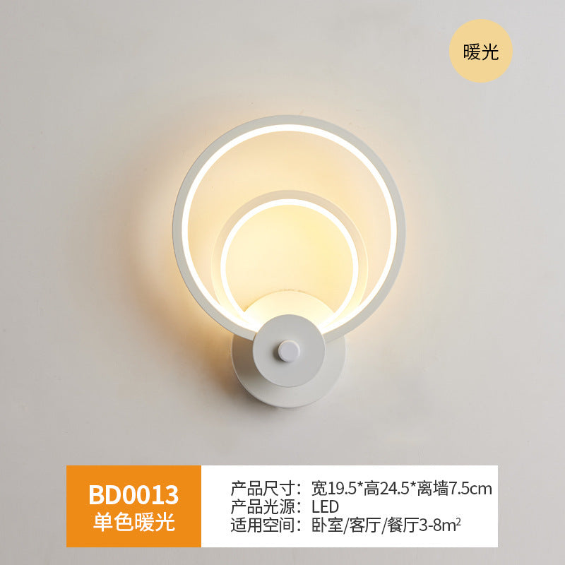 Wall lamp bedroom bedside wall lamp Nordic led living room modern simple background light creative corridor aisle lamp