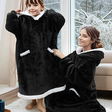 Pullover fleece pajamas heattech tv blanket outdoor cold-proof nightgown couple's outfit sweatshirt fleece heattech clothing
