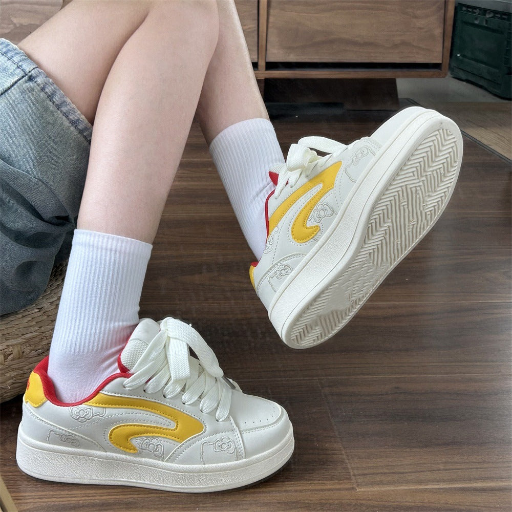 Dopamine easiest for match sneakers american niche style2026autumnew arrivalwhite shoes sports casualins trendy bread shoes