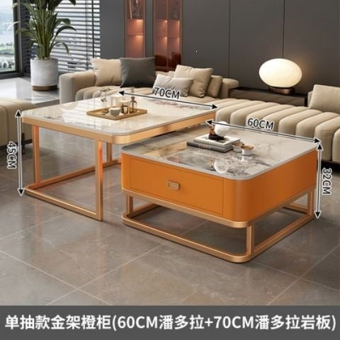 Rock slab coffee table living room for homenew arrivalaccessible luxury marble table foldablenormcore coffee table small apartment