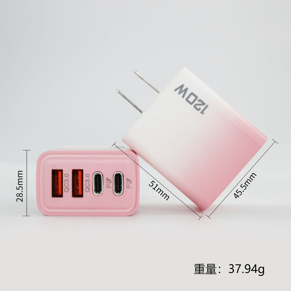 120w fast charging charger dual usb + dual type-c multi-port charging head us standard european standard mobile phone charger