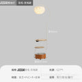 Cream style double layer storage fishing floor lamp gentle white feather lampshade living room sofa side lamp