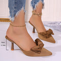 2026 french high heel pointed-toe sandals with bow detail - new summer collection, elegant and unique