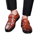 Men's leather shoes - business casual, formal, soft sole, anti-slip, summer sandals, dad shoes for middle-aged and elderly men - black