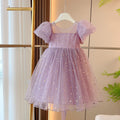 Girls' lace dress summer style cross-border children's puff sleeve tulle wedding dress princess dress dropshipping