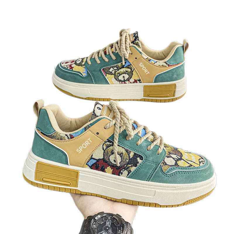 Niche original men's shoes spring 2025new arrival breathable sneakers casualeasiest for matchthick solenon-slip student sports trendy shoes