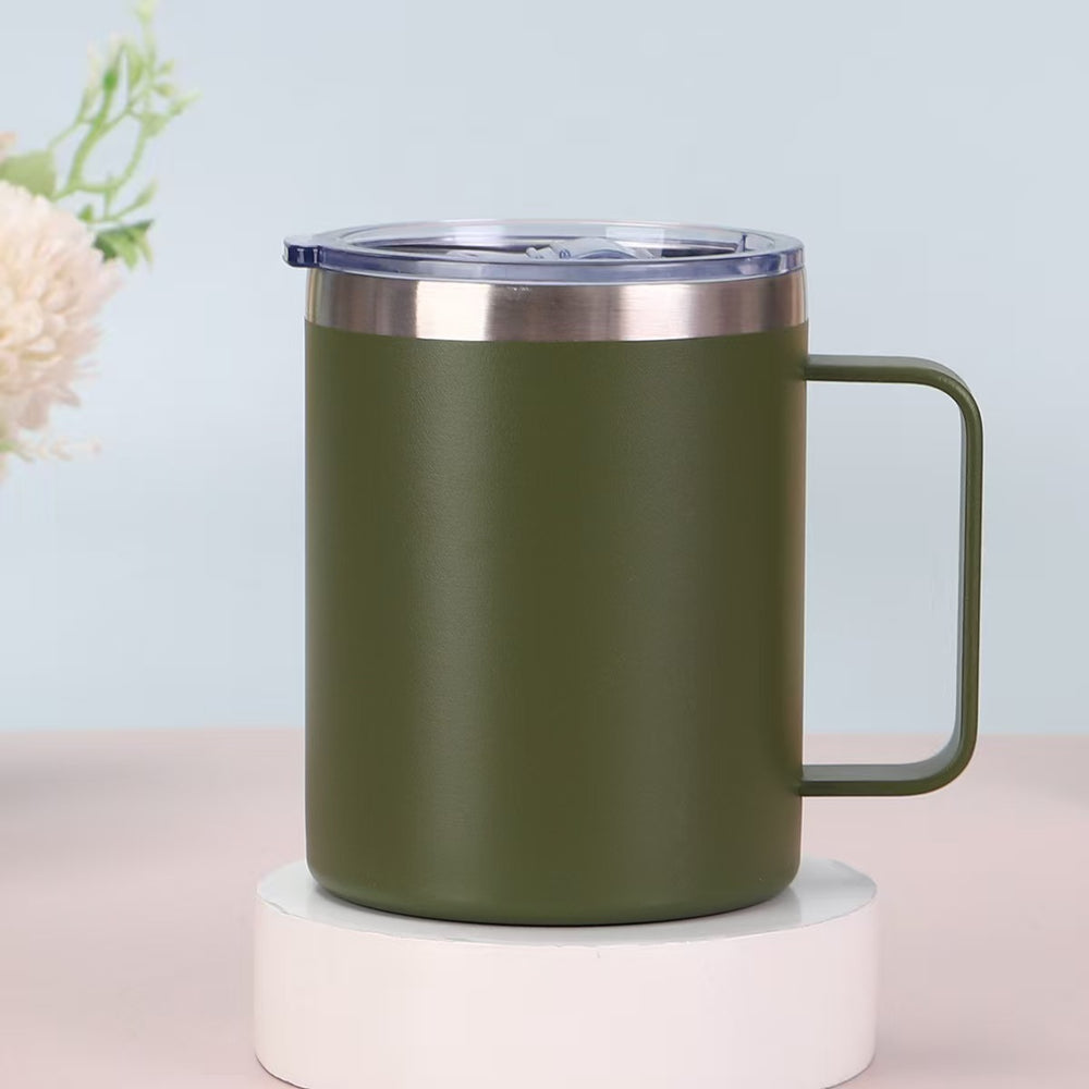 Amazon 304 stainless steel mug 12oz minimalist portable insulated tumbler with handle for home and office - wholesale