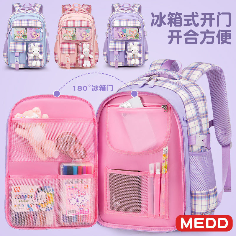 New primary school schoolbag for women, high value, cute and lightweight, breathable and waterproof children's backpack for grades 1-6