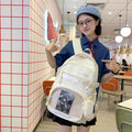 Painful bag girl large capacity school bag new arrivalsweetcute dopamine backpack small hanging bag transparent window wholesale lightweight