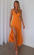 european and american cross-border new split sexy summer dress