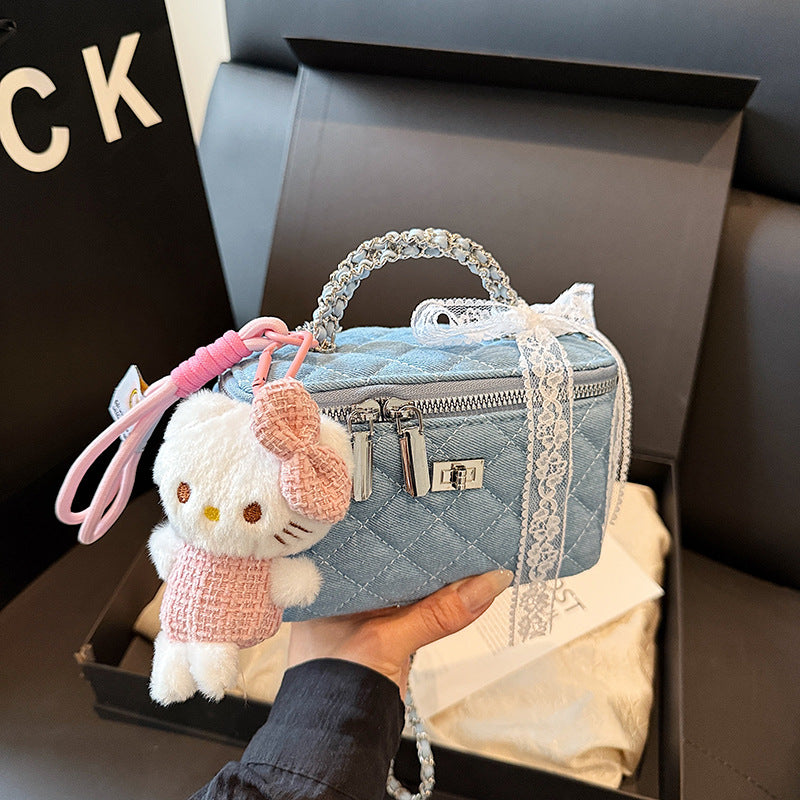 Live supply Factory direct sales Fashion fresh diamond chain Versatile Internet celebrity explosion Shoulder crossbody women's box bag