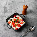 Japanese creative double-ear ceramic for home oven plate microwave oven baking dish cheese rice dish direction matte black plate