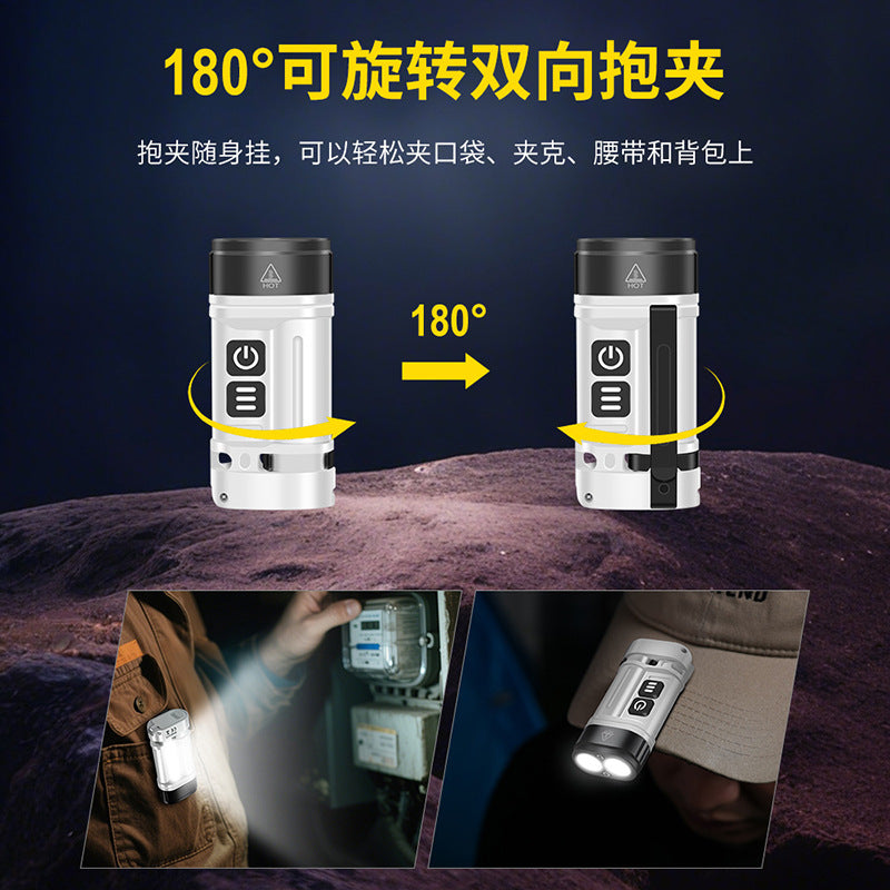 AA flashlight 14500 lithium battery universal, super bright mini strong light keychain light EDC portable emergency lighting