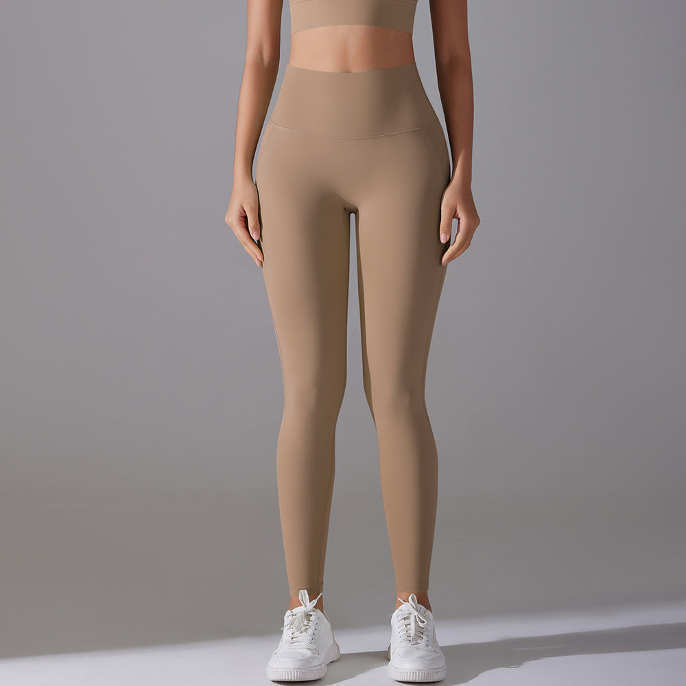 New arrival free underwear without embarrassing lines high waist tight nude nine-point pants sports running fitness high elastic yoga pants