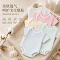 Baby romper - 100% cotton, lightweight summer style - newborn bodysuit, short-sleeve onesie, open-back design for summer
