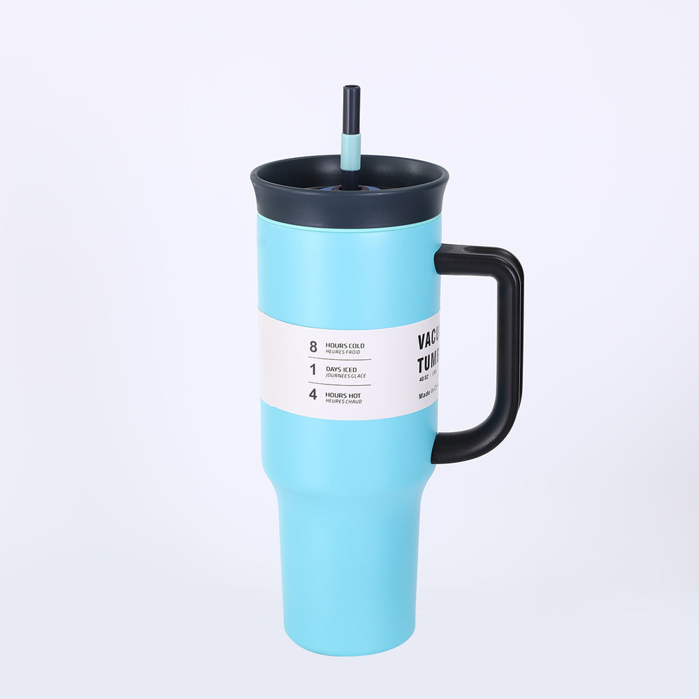 Amazon 40oz large capacity car cup 304 stainless steel vacuum insulated tumbler with straw and handle - ice tumbler
