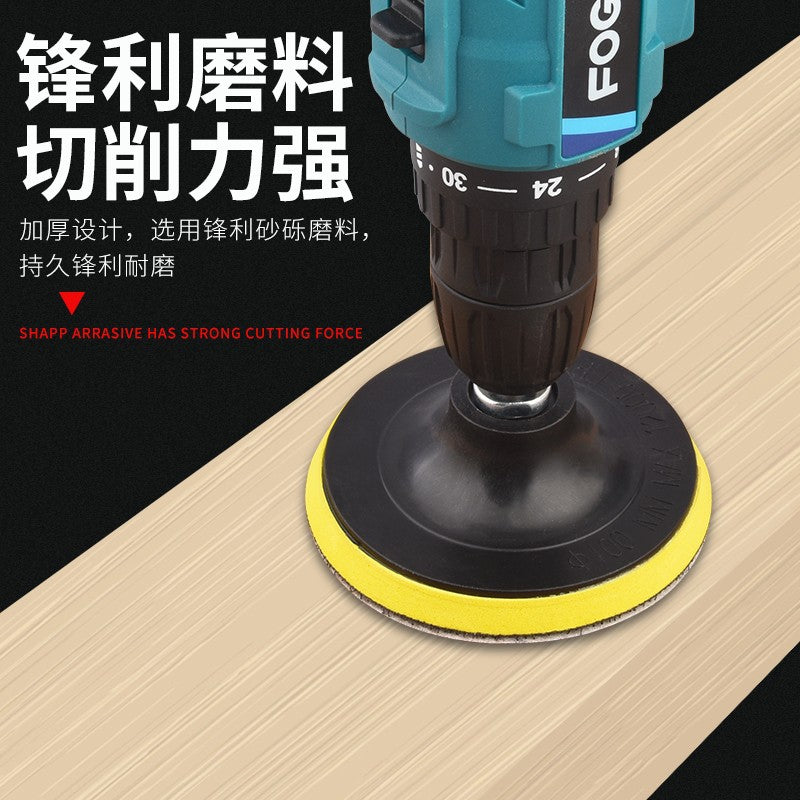 4 inch sandpaper flocking woodworking wall grinder polishing round suction cup fleece self-adhesive angle grinder grinding disc