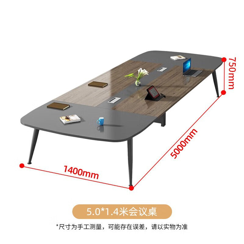 Saint-li rectangular conference table and chair set, training table and chair combination, rounded corner meeting office desk, reception desk