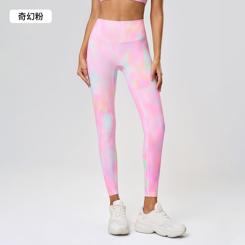 Summer high-waisted butt-lifting yoga pants - no camel toe, stretchy, workout leggings, 7/8 length, barely-there feel - yoga apparel 19108