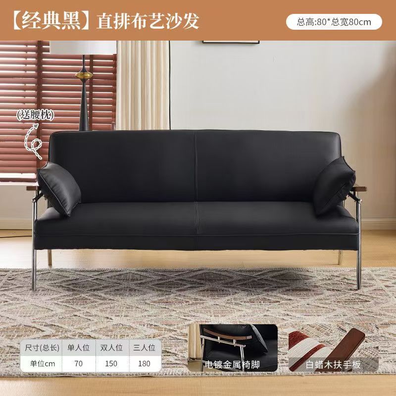 Nordic japanese style solid wood leather sofa - compact, creative, minimalist design for living room or bedroom - available in 3-seater and 2-seater options - natural wood aesthetic