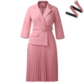 D592  independent station fashion cross-border women's clothing autumn and winter women's suit collar elegant pleated skirt african dress