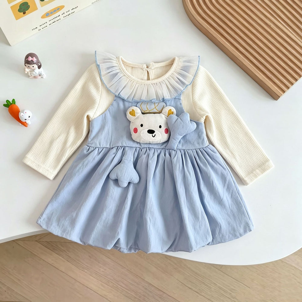 Girls' cartoon dress - new autumn  collection - spring/autumn princess style - baby overalls - stylish & trendy for kids