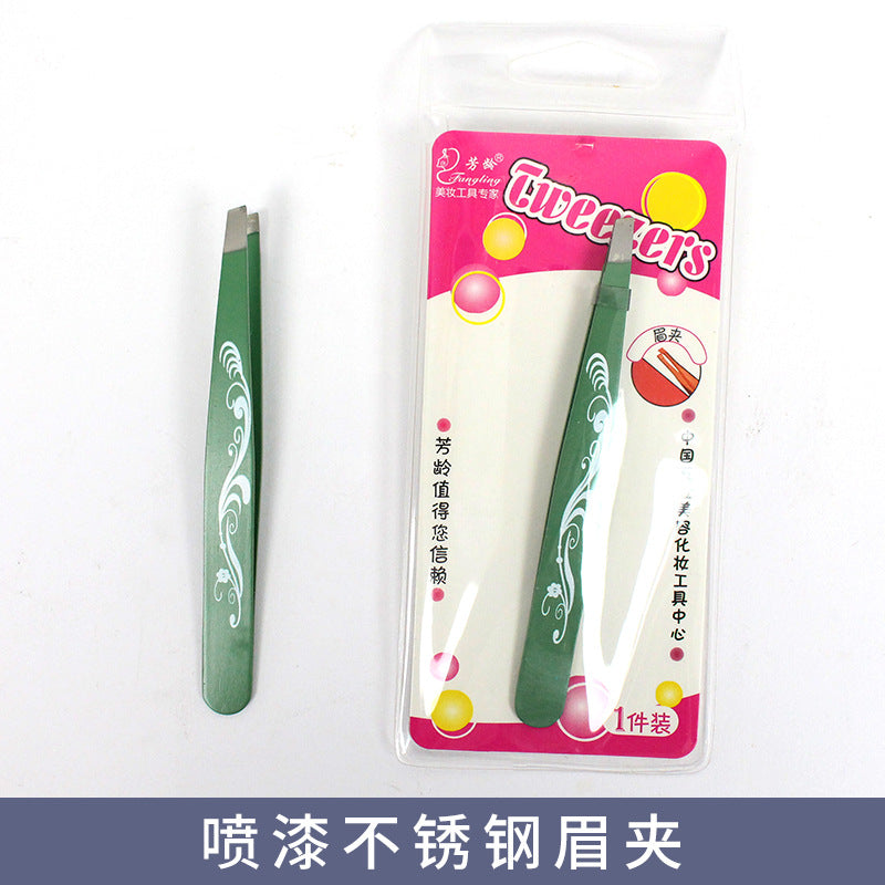 Fangling a406 beauty eyebrow clip eyebrow trimming clip eyebrow plucking tweezers eyebrow plucking beard oblique eyebrow clip printing