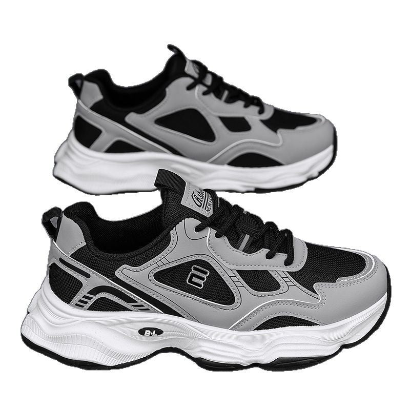 Dad shoes men 2025 spring new men's casual sports shoes trendyeasiest for matchthick solenon-slipabrasion resistant mesh shoes