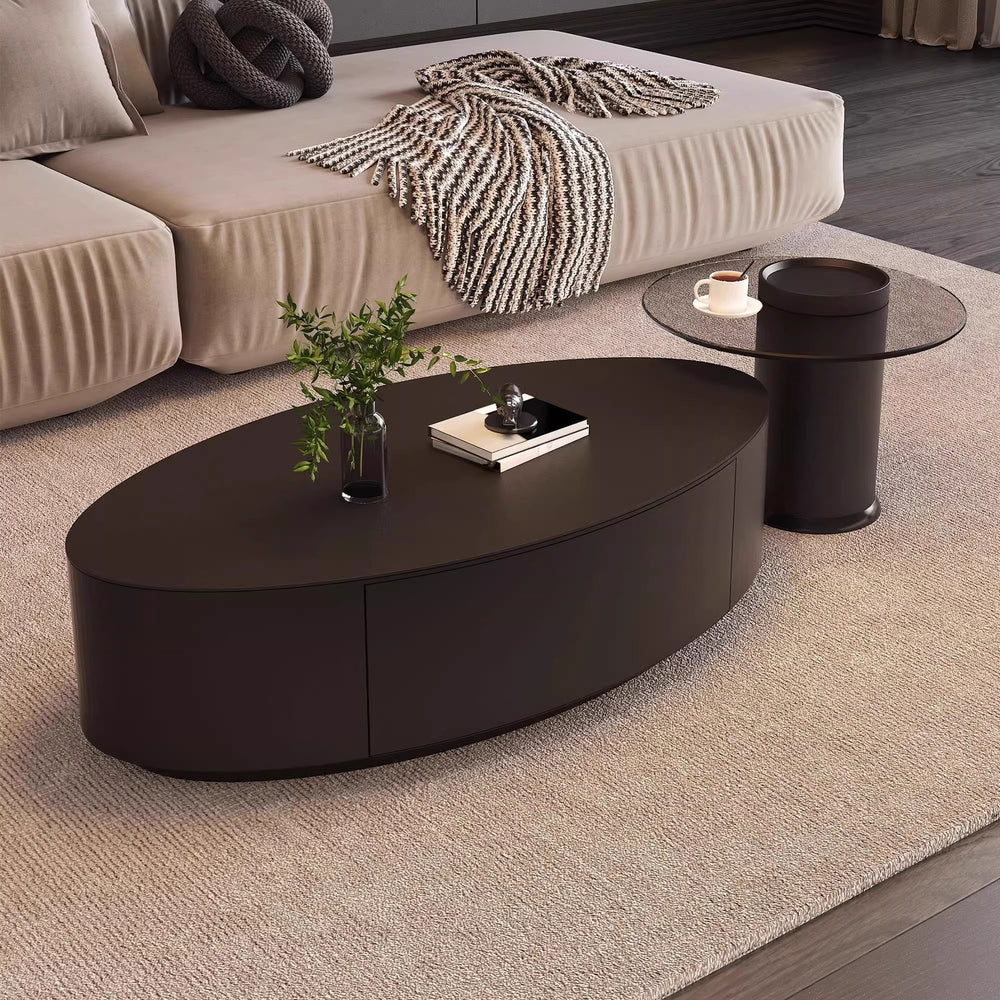 Nordic classyaccessible luxury italian for home coffee table combination modern casual normcore oval slate coffee table small household