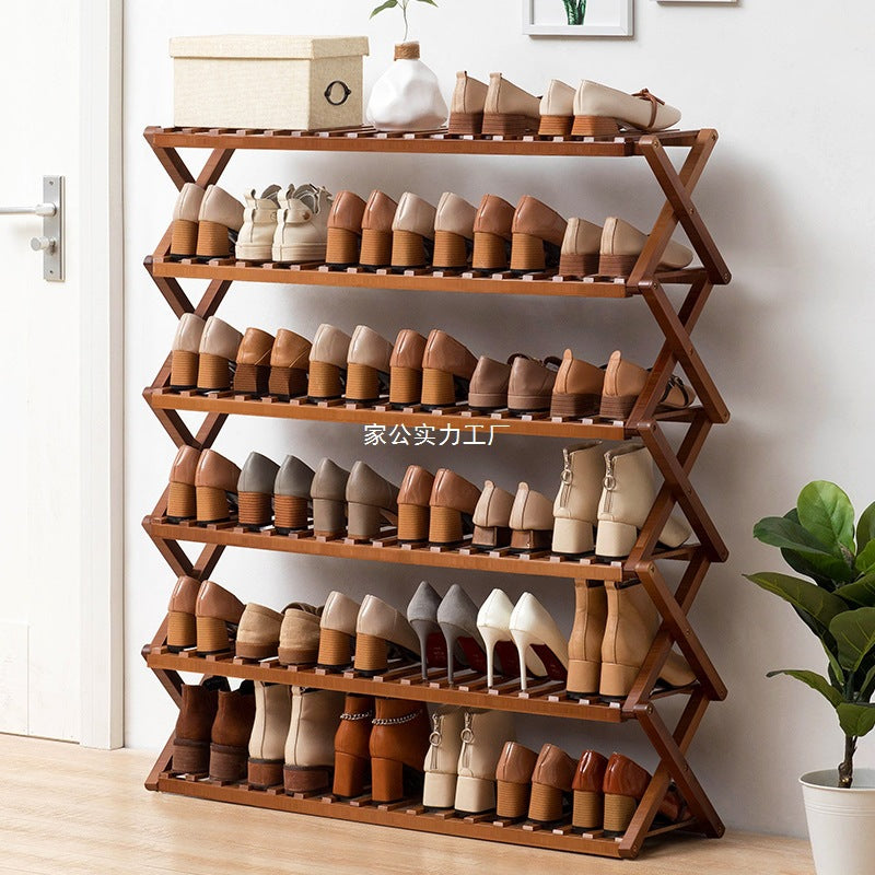 Simple shoe rack, shoe cabinet, wooden dormitory, covering a small area, multi-layer dust-proof entry door at the door, shoe rack, storage rack