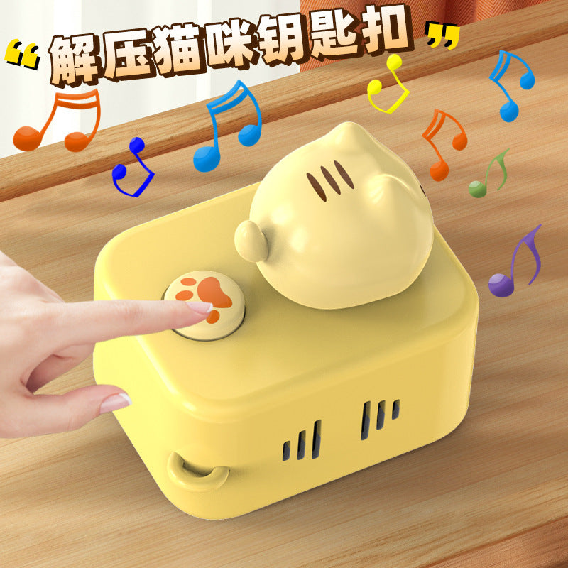 new product decompression creative kitten plug button with music key pendant mini office ornaments small toys