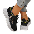 autumn new plus size chunky platform flyknit sneakers for women, export/cross-border trade, sizes 36-43. rush orders accepted. half size increments available