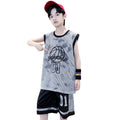 Boys' basketball outfit set - quick-dry sleeveless tank top & shorts - summer sports jersey for boys (sizes for mid-to-large children)