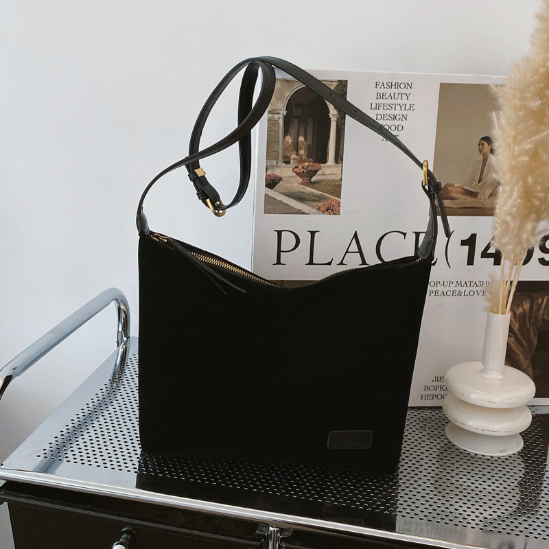 Retro premium matte women's bag high value leopard print commuter oblique span bag casual lazy wind underarm shoulder bag