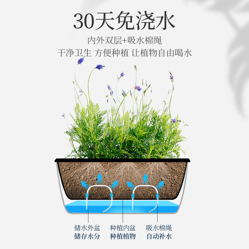 Balcony vegetable lazy vegetable planting pot vegetable box production and wholesale plastic flower pot rectangular planting box new flower slot