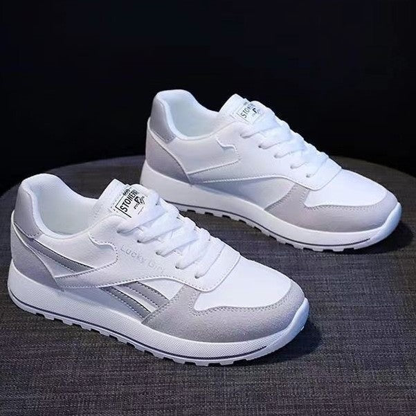 korean version of argan shoes for women, trendy 2025 spring and autumn new student running sports shoes, street style white shoes, dad shoes