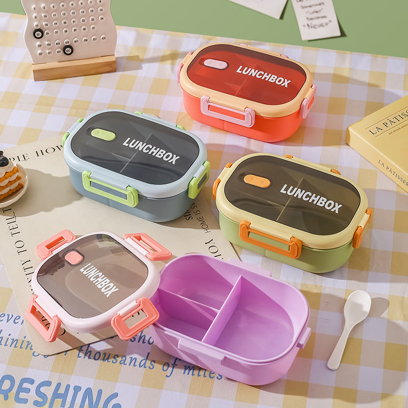 Divided bento box, 304 stainless steel lunch box, student & office worker, microwaveable, sealed meal container, cute cartoon design