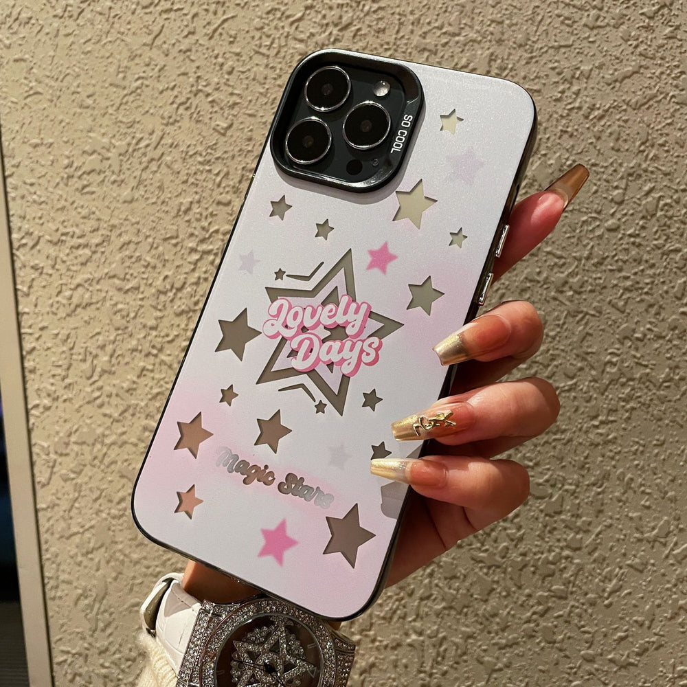Imd trendy case suitable for apple 16pro cartoon text protective cover iphonexr/7p frosted pc mobile phone case