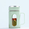 Business handle cup glass office for homecasual drinking water tea cup large capacity drainage floor push gift cup